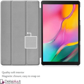 Dirbtinės odos atverčiamas dėklas planšetei - bordo spalvos (Samsung Tab A 10.1 2019 (T515) Dirbtinės odos atverčiamas dėklas planšetei - bordo spalvos (Samsung Tab A 10.1 2019 (T515)